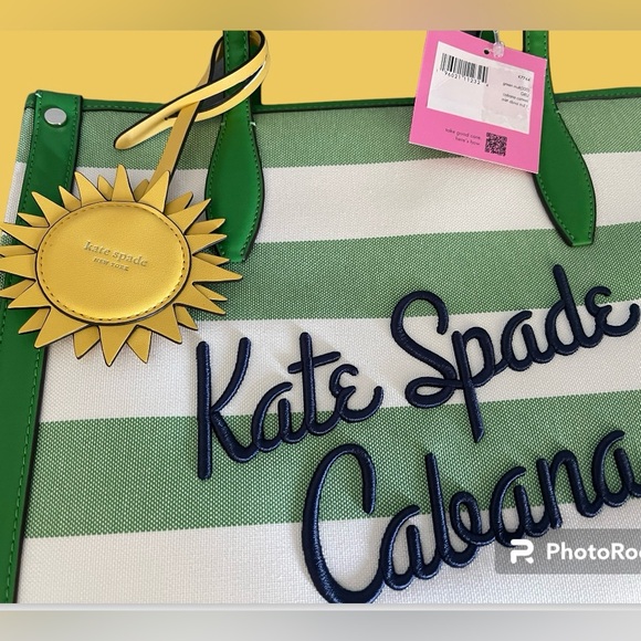 Kate spade Cabana Tote & Dust Bag NWT Tropical Vibe Thick Embroidery in black - Picture 6 of 13
